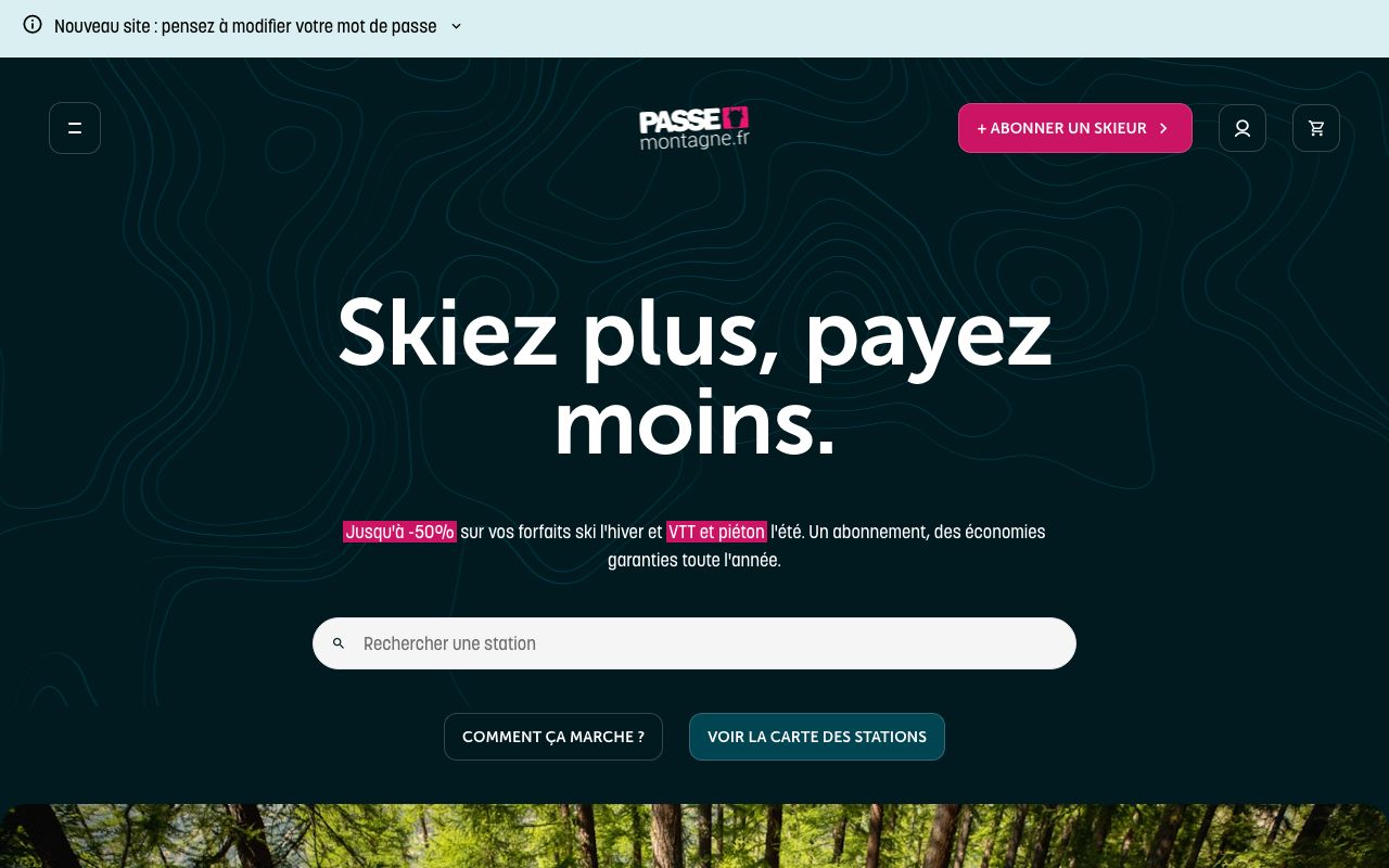 Page d’accueil du site de PasseMontagne