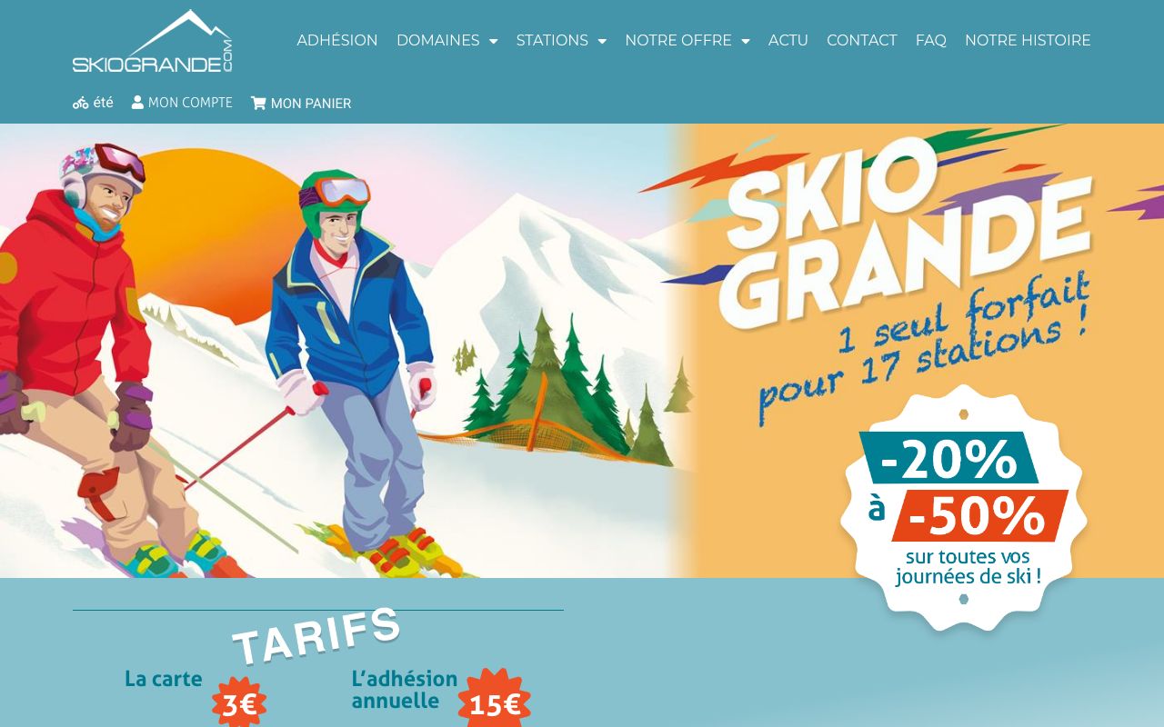 Page d’accueil du site de Skiogrande